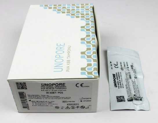 Miếng xốp cầm máu mũi có ống thở PVA - Unopore